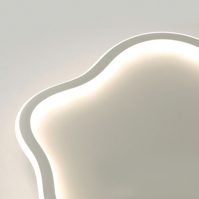Modern Style Unique Shape 1 Light Flush Mount Chandelier in White for Bed Room