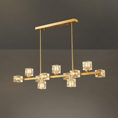 Modern Style Unique Shape Island Chandelier Lights in Gold for Dining Room