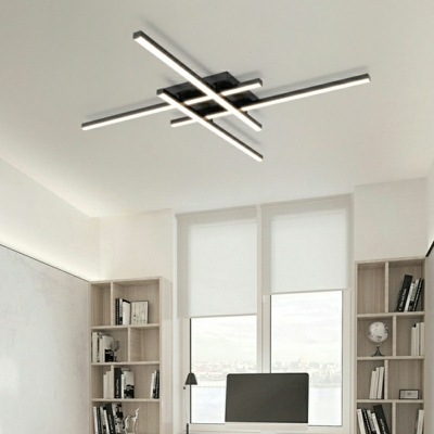 Modern Style Unique Shape Metal LED Flush Ceiling Light for Bedroom