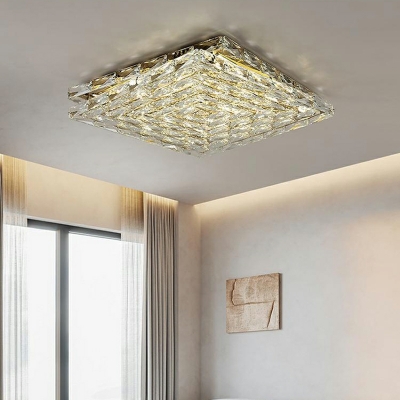Rectangular Modern Luxury Dining Room Lamp LED Crystal Ceiling Lamp for Bedroom