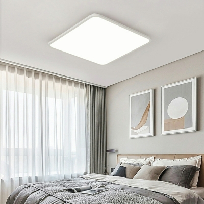 Simple Geometric Shape Flush Mount Light Fixture in White Acrylic Shade