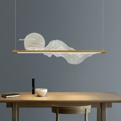 Waves Modern Chandelier Lighting Fixtures Metal for Living Room