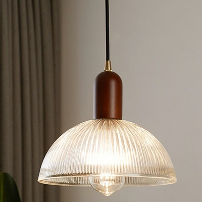Bowl Ruffle Glass Pendant Light Fixtures Modern for Living Room