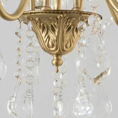 Contemporary Style Candle Shape Hanging Lamp Kit in Gold for Living Room