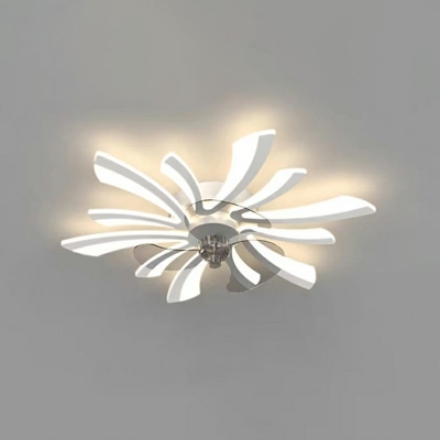 Contemporary Style Unique Shape LED Ceiling Fan Lighting for Living Room