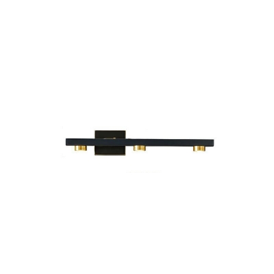 Integrated LED Black and Gold Linear Vanity Lights for Bathroom