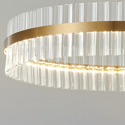 LED Nordic Light Luxury Crystal Chandelier Round Post-modern for Living Room