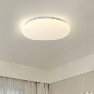 Modern Simple Shape 1 Light Flush Ceiling Light Fixture in White for Living Room