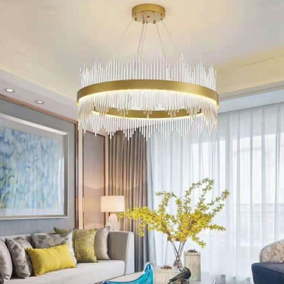 Modern Style Round Shape Crystal Ceiling Pendant Light for Dining Room