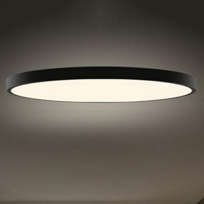 Round Modern Flush Mount Ceiling Light Black Acrylic for Living Room