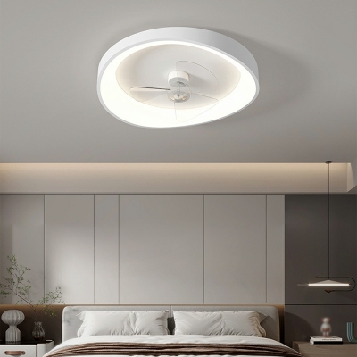 Contemporary Style 1 Light Ceiling Fan Lighting in White for Living Room