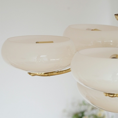 Contemporary Style Unique Round Shape Glass Hanging Lamp Kit for Dining Room
