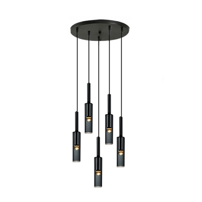 Cylinder Modern Hanging Pendant Lights Crystal for Living Room