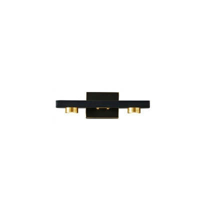 Integrated LED Black and Gold Linear Vanity Lights for Bathroom