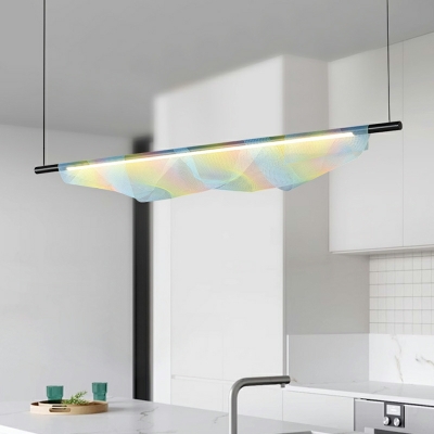 Linear Modern Island Lighting Fixtures Metal for Living Room