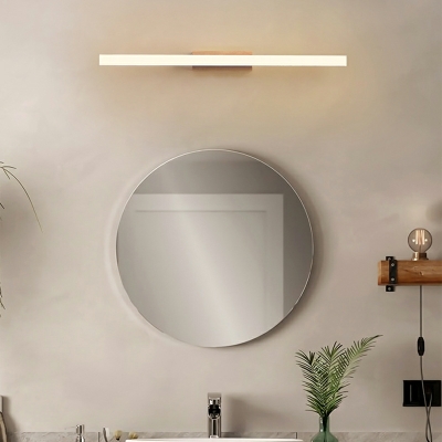 Modern Line Shape Wood Flush Mount Wall Sconce in Wood Finished