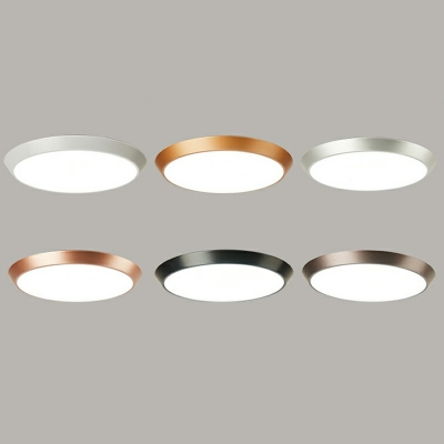 Modern Style Round Shape 1 Light Metal Flush Ceiling Light