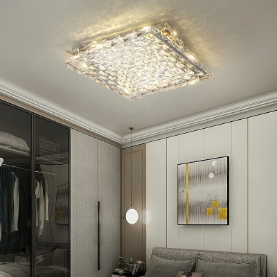 Rectangular Modern Luxury Dining Room Lamp LED Crystal Ceiling Lamp for Bedroom
