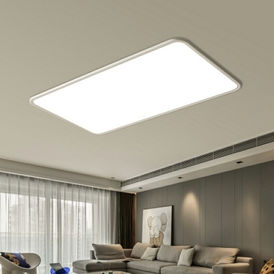 White Acrylic Flush Mount Ceiling Light Fixture Modern for Living Room