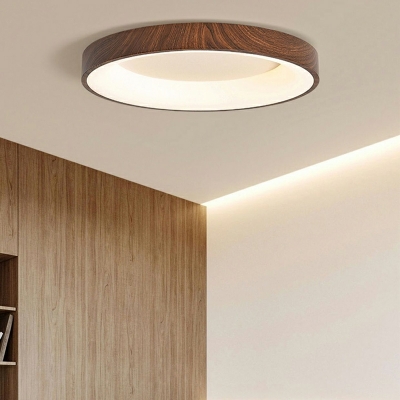 1-Light Wood Flush Mount Ceiling Light Fixture Modern for Bed Room