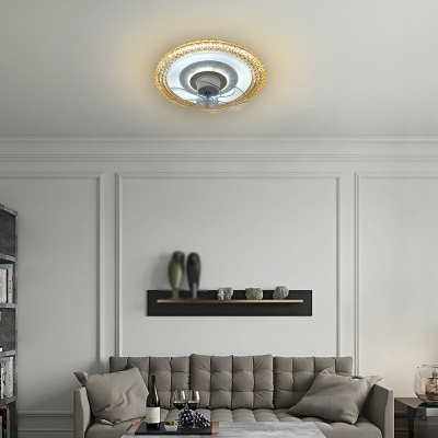 Contemporary Style Circle Shape Ceiling Fan Lighting for Living Room