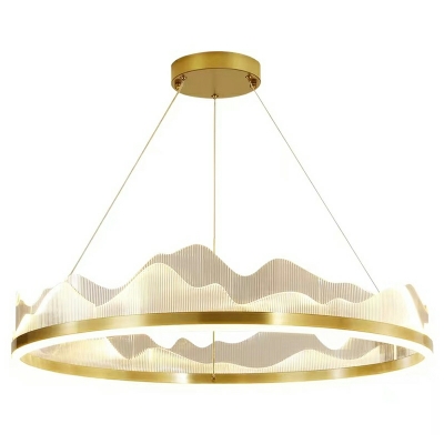 LED Contemporary Yellow Round Simple Chandelier for Dining Room