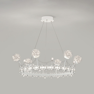 LED Modern Minimalist Crown Creative Glass Personality Chandelier for Living Room