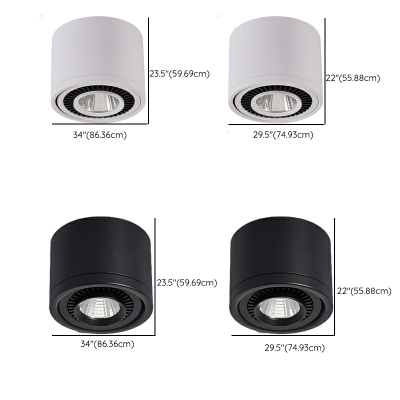 Modern Cylinder Shape 1 Light Metal Flush Ceiling Light Fixture for Living Room