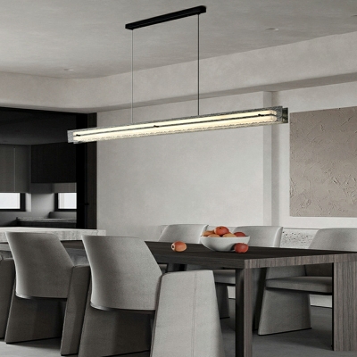 Modern Style Line Shape Glass Chandelier Light Fixture for Dining Room