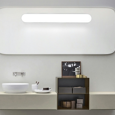 Modern Style Oval Shape Metal Flush Mount Wall Sconce for Washroom