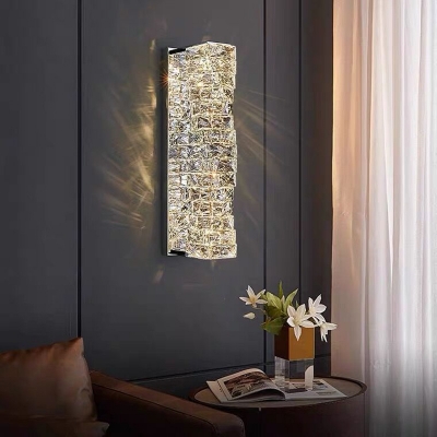 Modern Style Unique Shape 1 Light Crystal Wall Mounted Light for Living Room