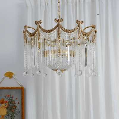 Contemporary Style Unique Shape Crystal Hanging Lamp Kit for Dining Room