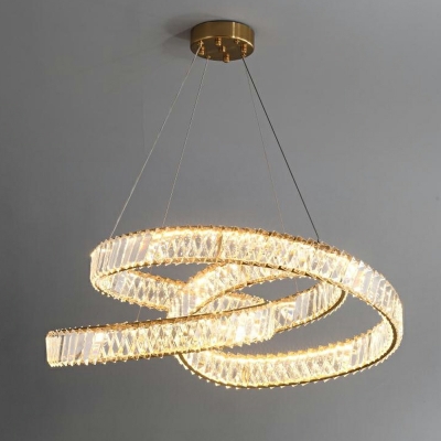 Modern Style Unique Shape 1 Light Crystal Chandelier Pendant Light for Living Room