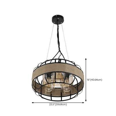 Industrial Unique Shape 3 Lights Metal Ceiling Hung Fixtures for Dining Room