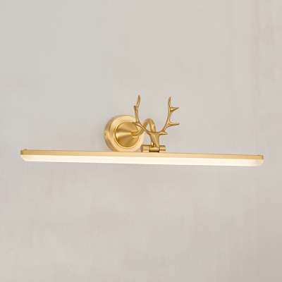 LED Nordic Modern Elk Printed Rectangle Full Copper Vanity Lights for Bathroom
