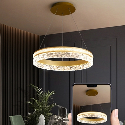 Modern Ring Shape 1 Light Metal Pendant Light Fixtures for Dining Room