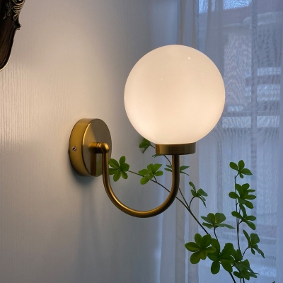 Vintage Industrial Lighting Minimalist Globe Glass Wall Sconce for Hallway