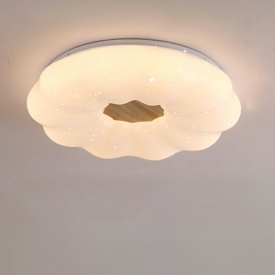 White Flower Shape Modern LED Flush Mount Ceiling Lights for Bedroom