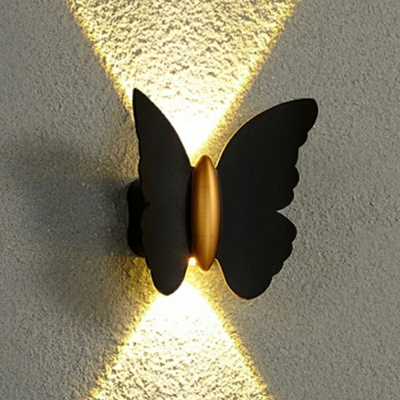 Butterfly Modern Outdoor Wall Mount Light Fixture Metal 1-Light