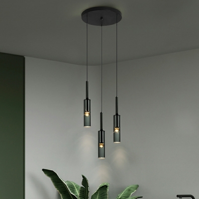 Cylinder Modern Hanging Pendant Lights Crystal for Living Room
