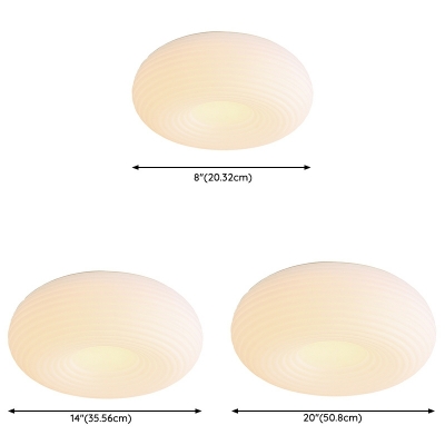 Metal and PE Material LED Flush Mount Ceiling Light Fixtures with White Shade