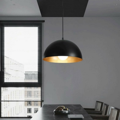 Modern Style Dome Shape 1 Light Metal Suspension Pendant for Dining Room