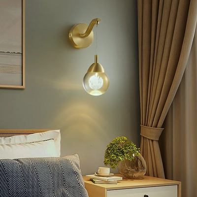 Post-modern Round Elk Designed Luxury Living Room Wall Lamp in Yellow