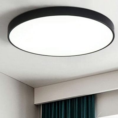 Round Modern Flush Mount Ceiling Fixture Acrylic 1-Light for Living Room