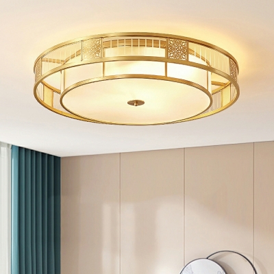 Round Modern Flush Mount Ceiling Light Fixture Glass for Bed Room