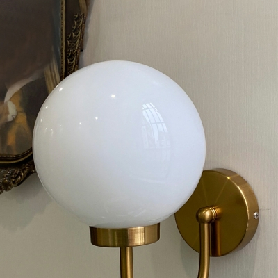Vintage Industrial Lighting Minimalist Globe Glass Wall Sconce for Hallway