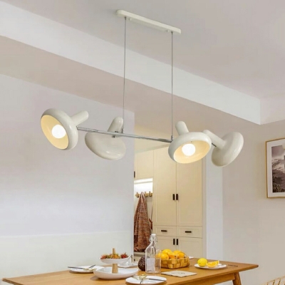 Contemporary Style 4 Lights Island Ceiling Light in White for Dining Room