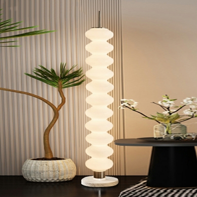 Contemporary Style Unique Shape Acrylic Floor Lamp in White for Living Room