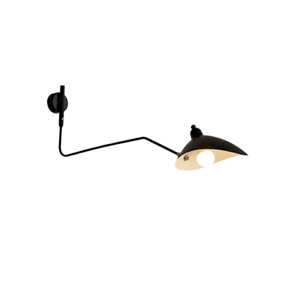 Industrial Style Unique Shape Metal Wall Light Sconce in Black for Living Room