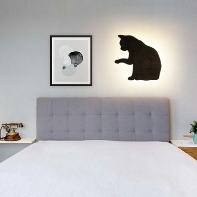Regular Modern Wood Wall Mounted Light Fixture Black for Bed Room